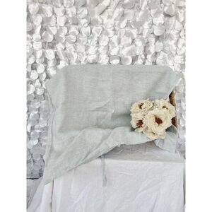 100% Linen SQUARE EURO SHAM AQUA BLUE Pine Cone Hill NWOT Back Ties